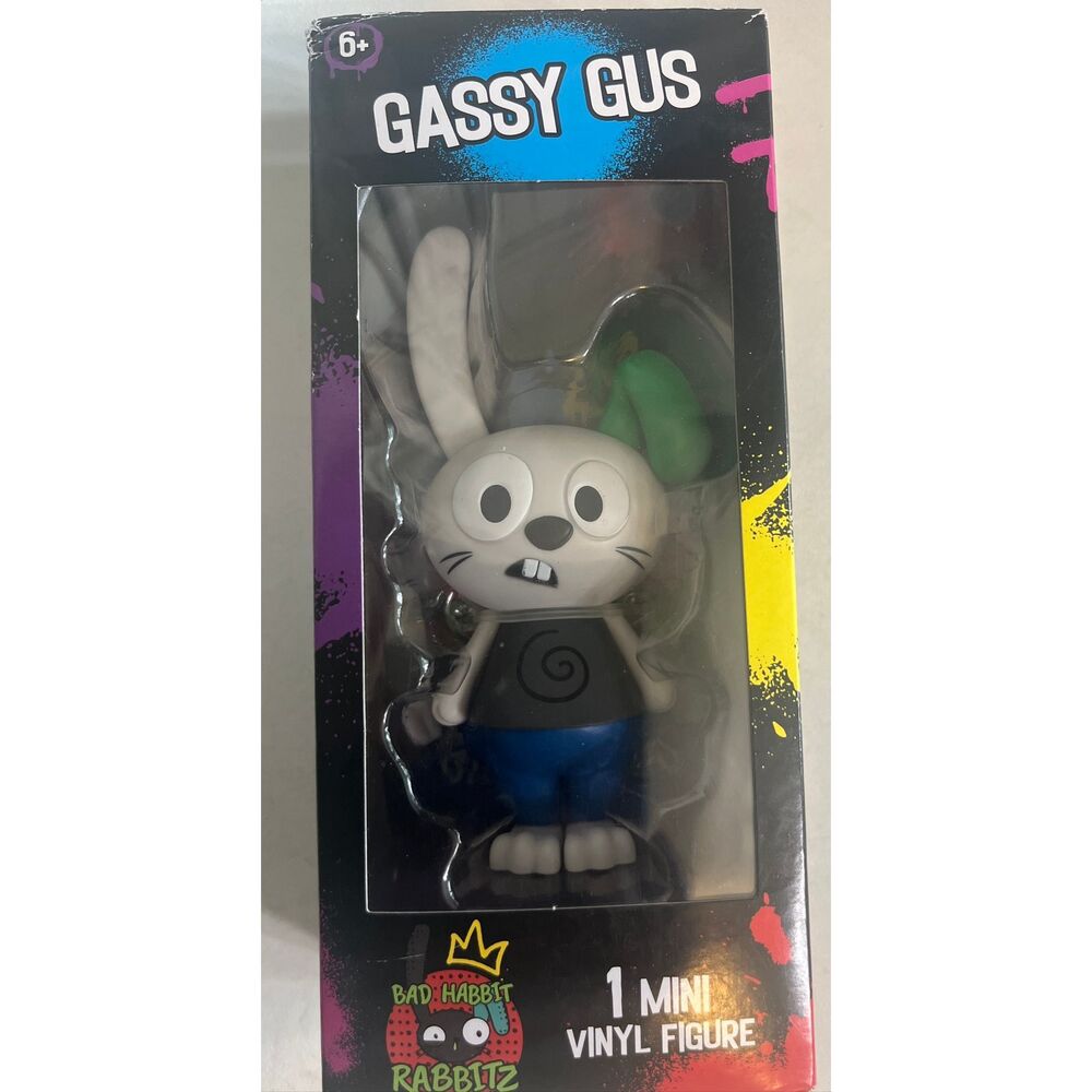 Bad Habbit Rabbitz Series 1 Gassy Gus Mini Figure NWOT
